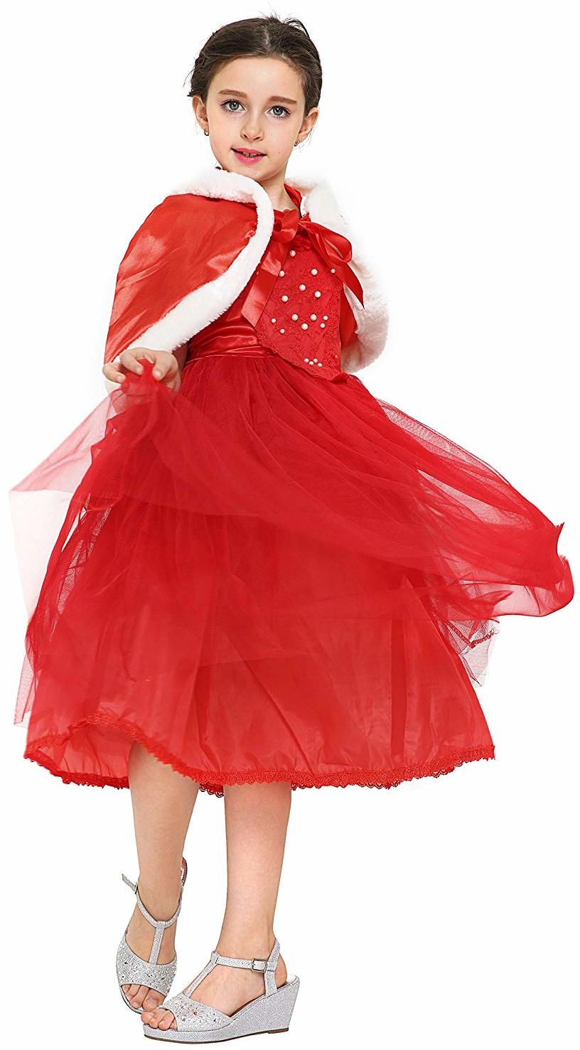 Katara 1681 Prächtiges Mädchenkostüm Prinzessinnenkleid mit viel Tüll / Winter-Kleid für Kinder an Karneval, Fasching, Fastnacht