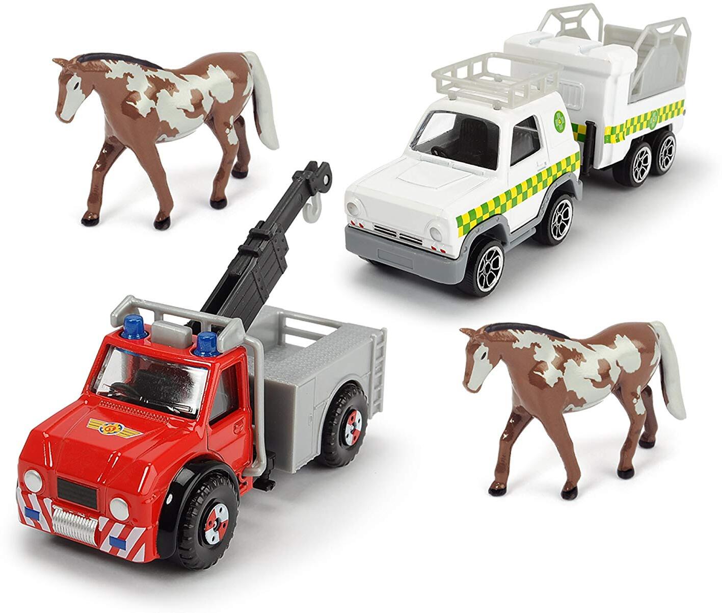 Dickie Toys 203099630 - Feuerwehrmann Sam, Die-Cast Metall Fahrzeug Set, 4-teilig, verschiedene Ausführungen