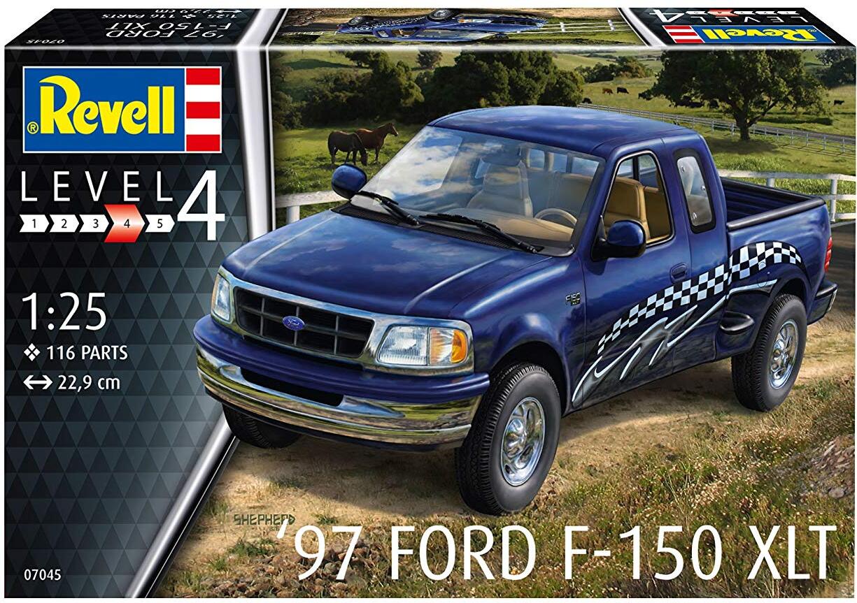 Revell 07045 1997 12 Modellbausatz 97 Ford F-150 XLT im Maßstab 1:25, Level 4