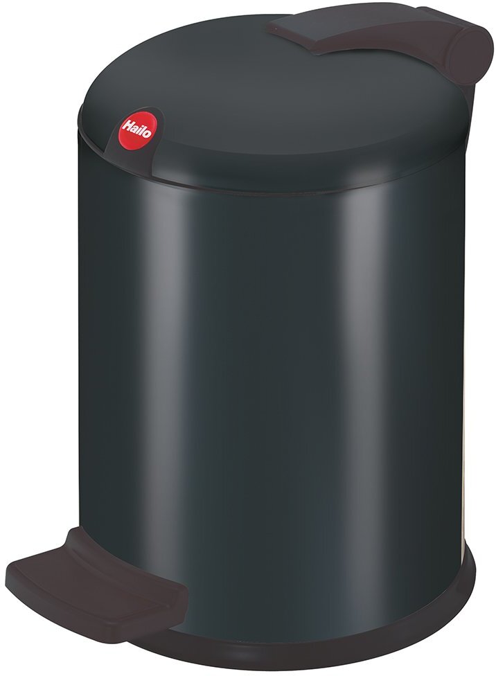 leise und dicht Mülleimer aus Stahlblech Schwarz 4 Liter Hailo Design S 