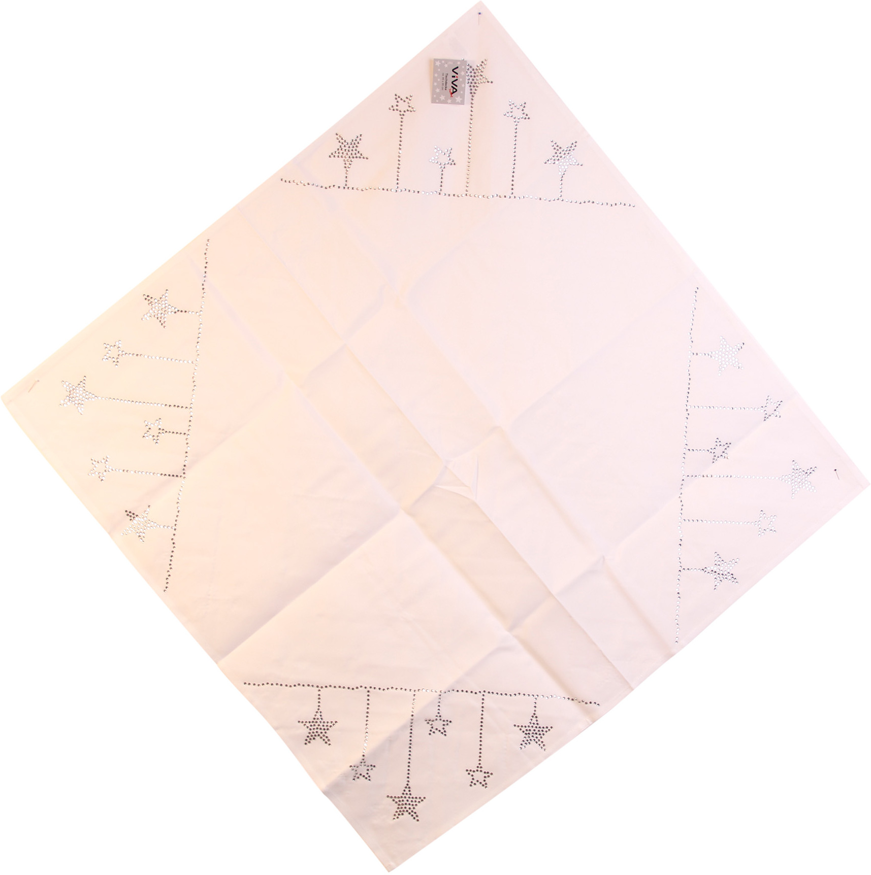 Tischdecke Weihnachten Tisch Decke Winter Deko Advent 85 x 85 cm mit Strass