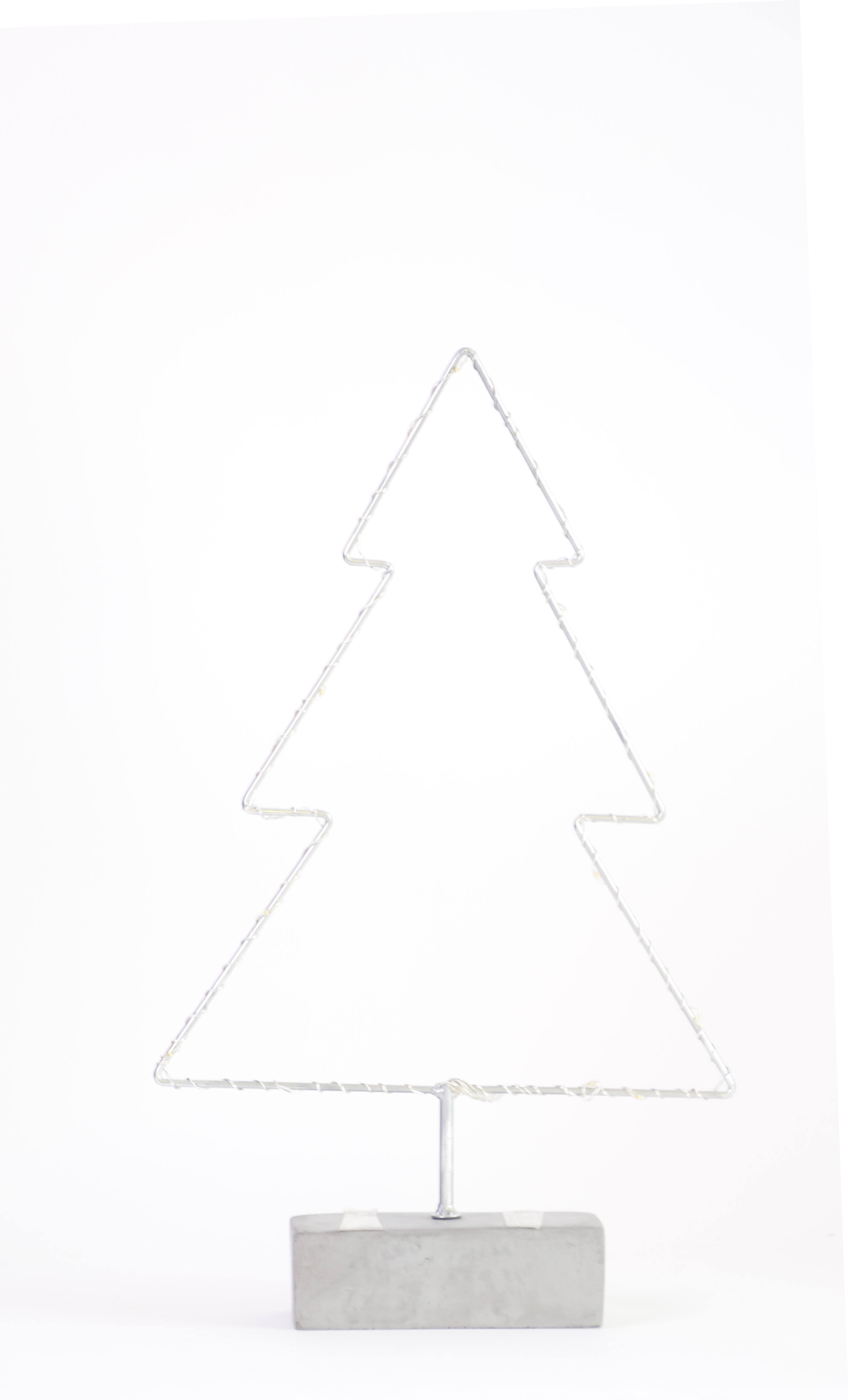 X-MAS Art Collection LED Stern oder Tannenbaum im Edel-Design 40 cm 15 LEDs auf Betonfuß