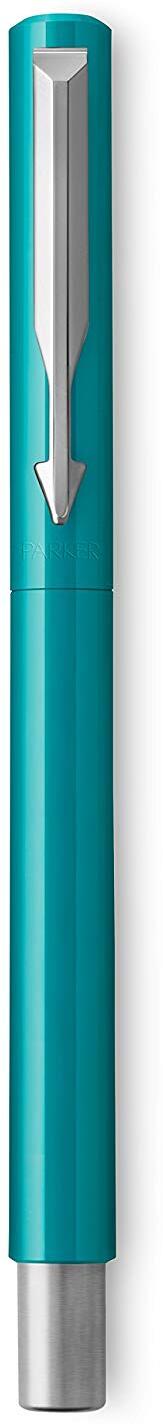 Parker Vector Rollerball Tintenroller (mit Chromzierteilen, Mittlere Schreibspitze, blaue Tinte, Geschenkbox) smaragdgrün