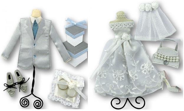 Hochzeitsaufkleber als 3D-Aufkleber Braut und Bräutigam