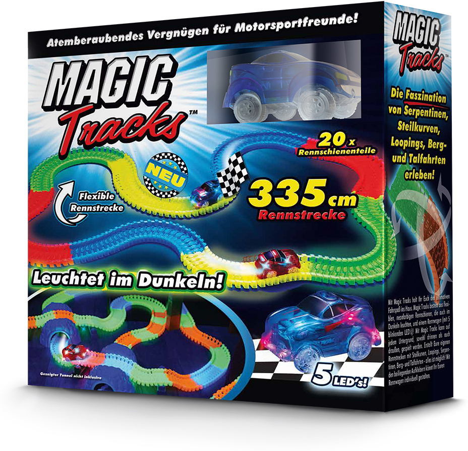 Magic Tracks Starter Set | Autorennbahn für Kinder ab 3 Jahren | Autobahn Kinder | Auto Spielzeug Set | Autorennbahn Leuchtend