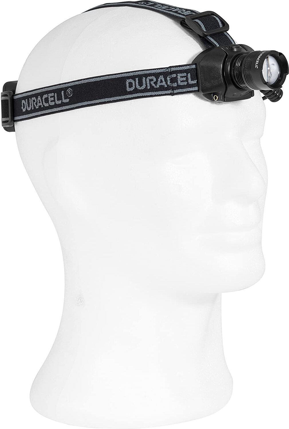 Duracell Taschenlampe, Explorer Headlamp PRO Serie Stirnlampe mit Band, helle 120 Lumen, Schwarze Kunststoffbeschichtung