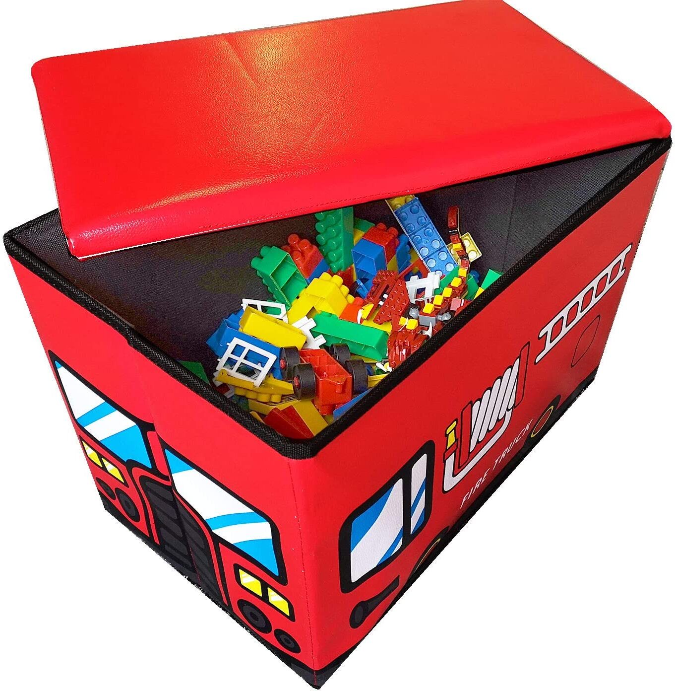 Spielzeugkiste mit Deckel (abnehmbar) bietet viel Platz für die