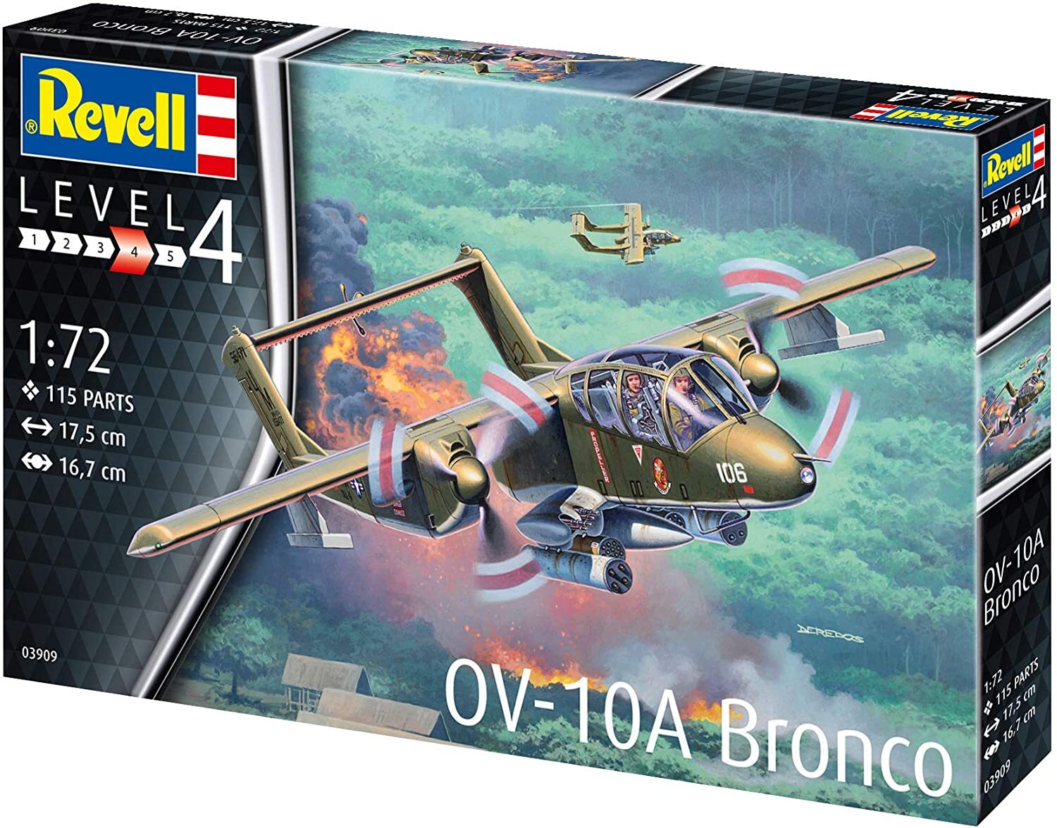 Revell RV03909 12 Modellbausatz OV-10A Bronco im Maßstab 1:72, Level 4,