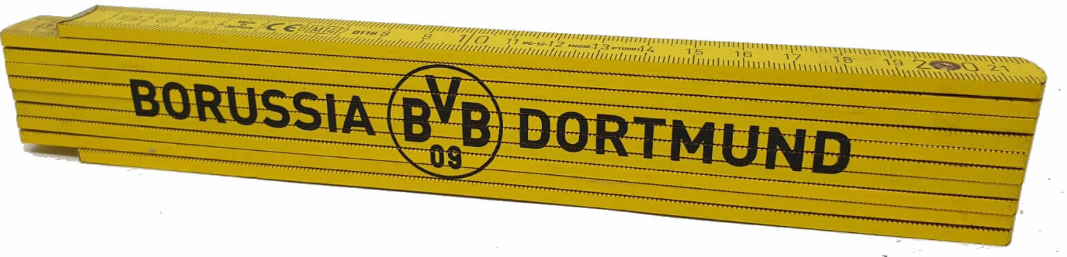 Zollstock FC Borussia Dortmund 2m Logo Metermaß 2 Meter Werkzeug BVB