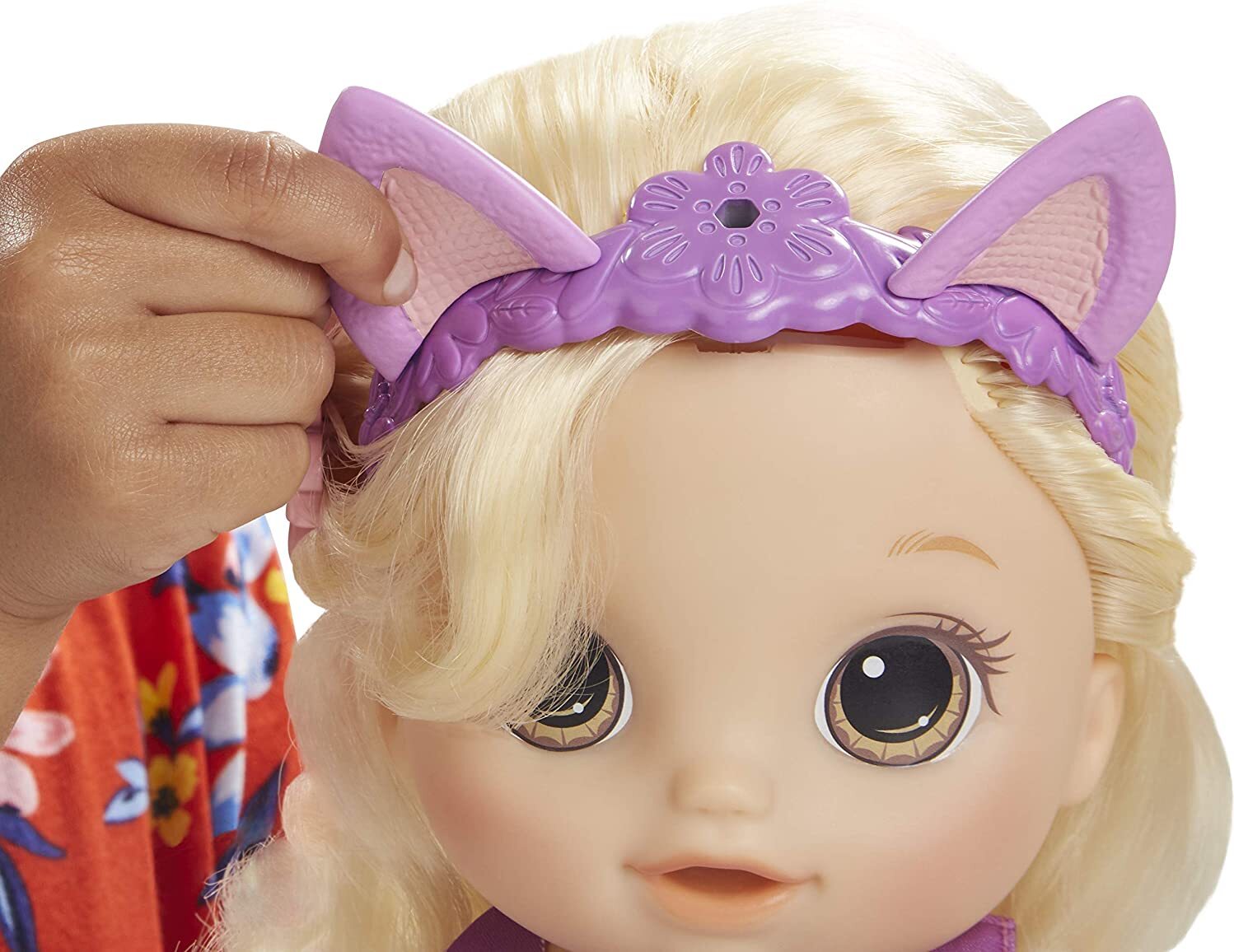 Hasbro Baby Alive Haarzauber Baby mit blondem Haar, sprechende Puppe mit Haaren, die wachsen und kürzer werden, Spielzeug für Ki