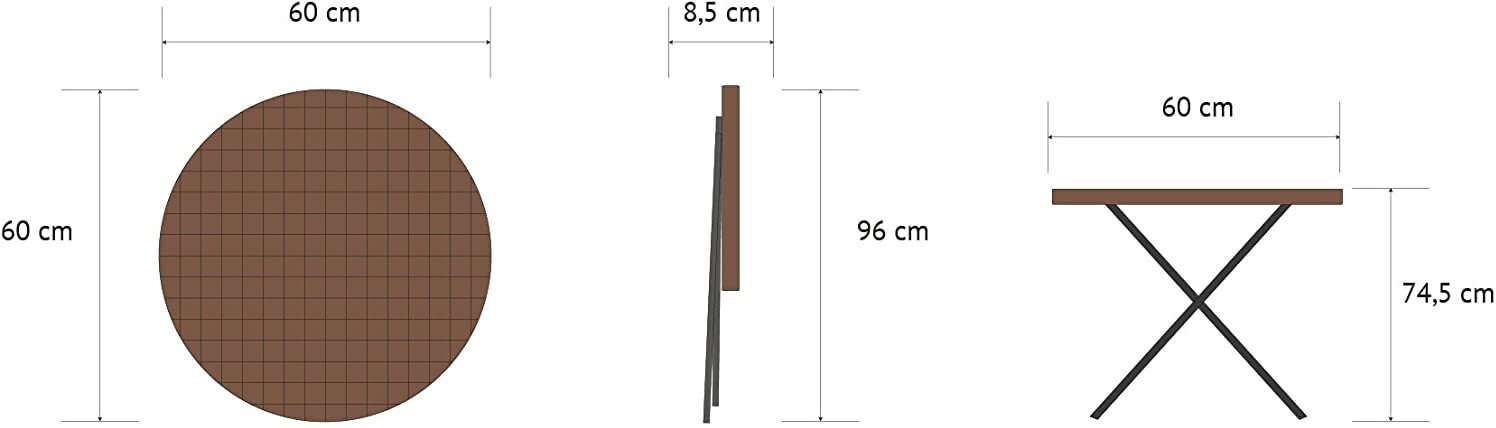 Vanage Beistelltisch in braun - runder Gartentisch in Rattanoptik - Kunststofftisch für Garten, Terrasse und Balkon geeignet - B