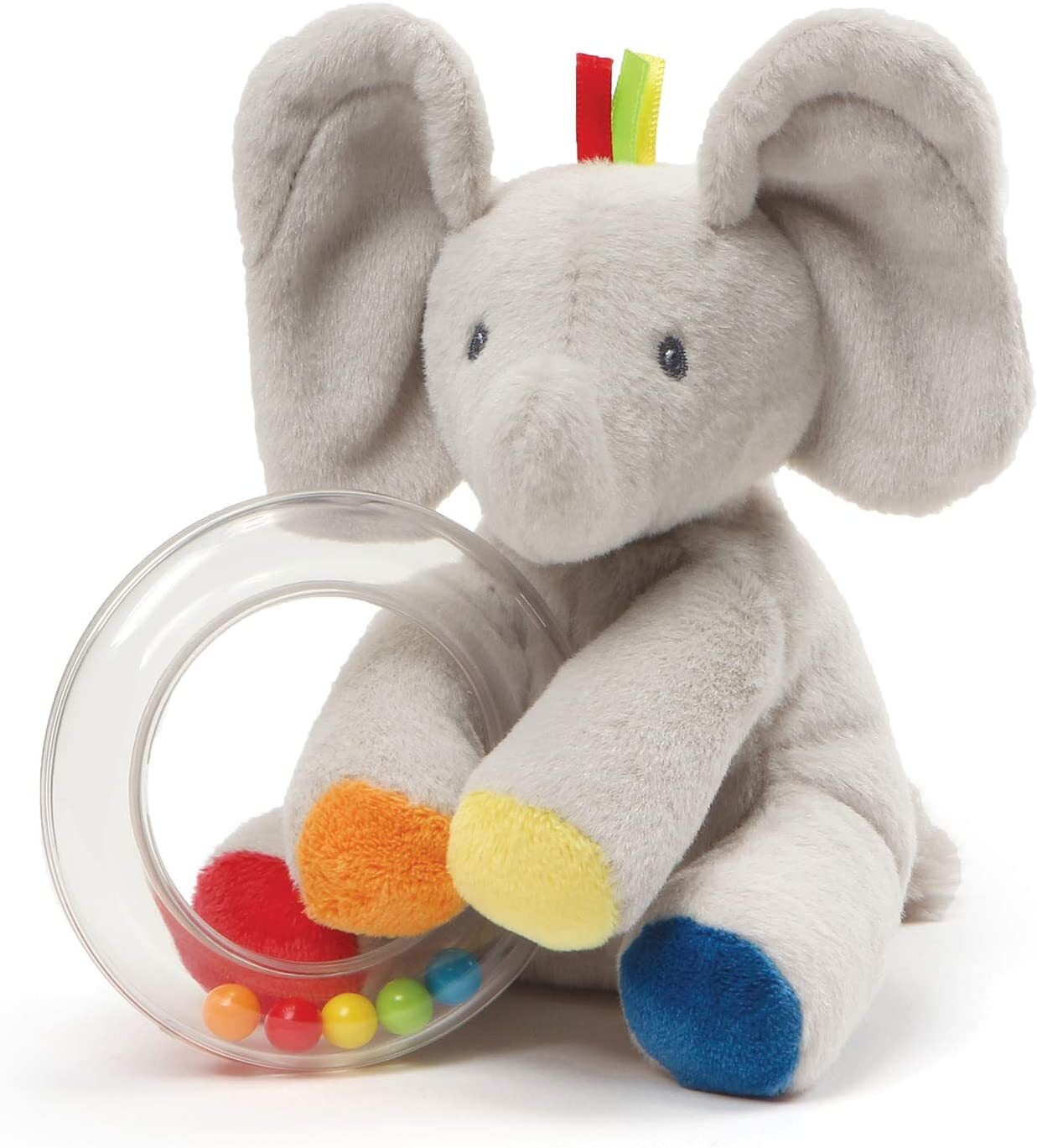 GUND 6052911 GND GBG Flappy Plush Rattle GML, Multicolour Elefant