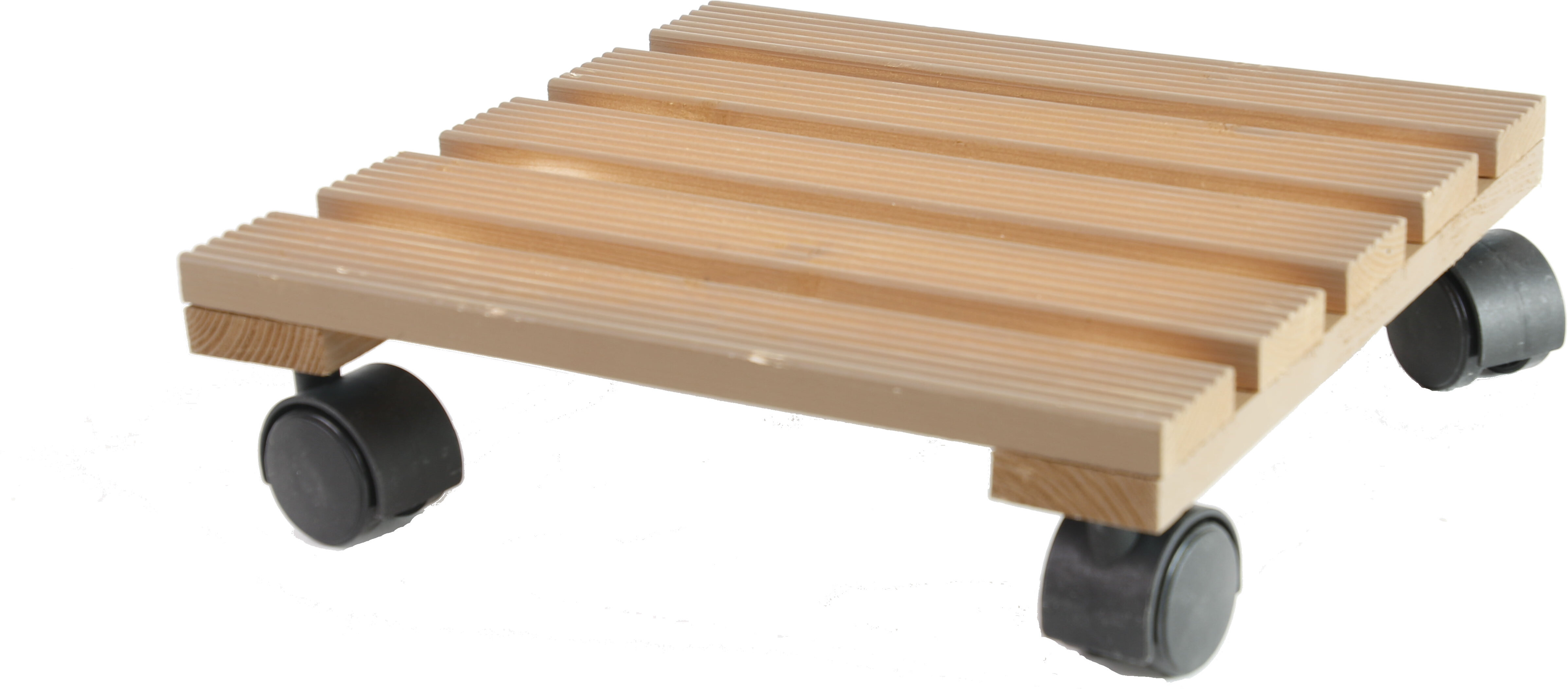 Pflanzenroller Holz eckig 30x30 cm Blumen Rollbrett bis 50 Kg