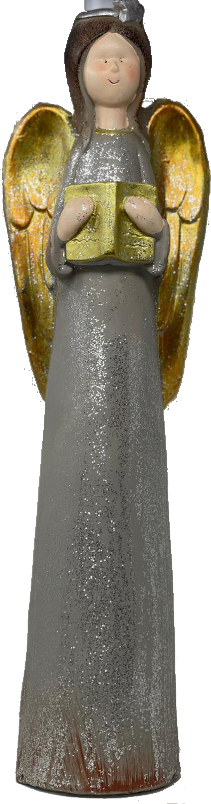 58 cm Engel Figur, Kunstharz Engel Deko, Silber Goldene Schönheit Engel Figur Dekoration für Haus Tisch Ornamente