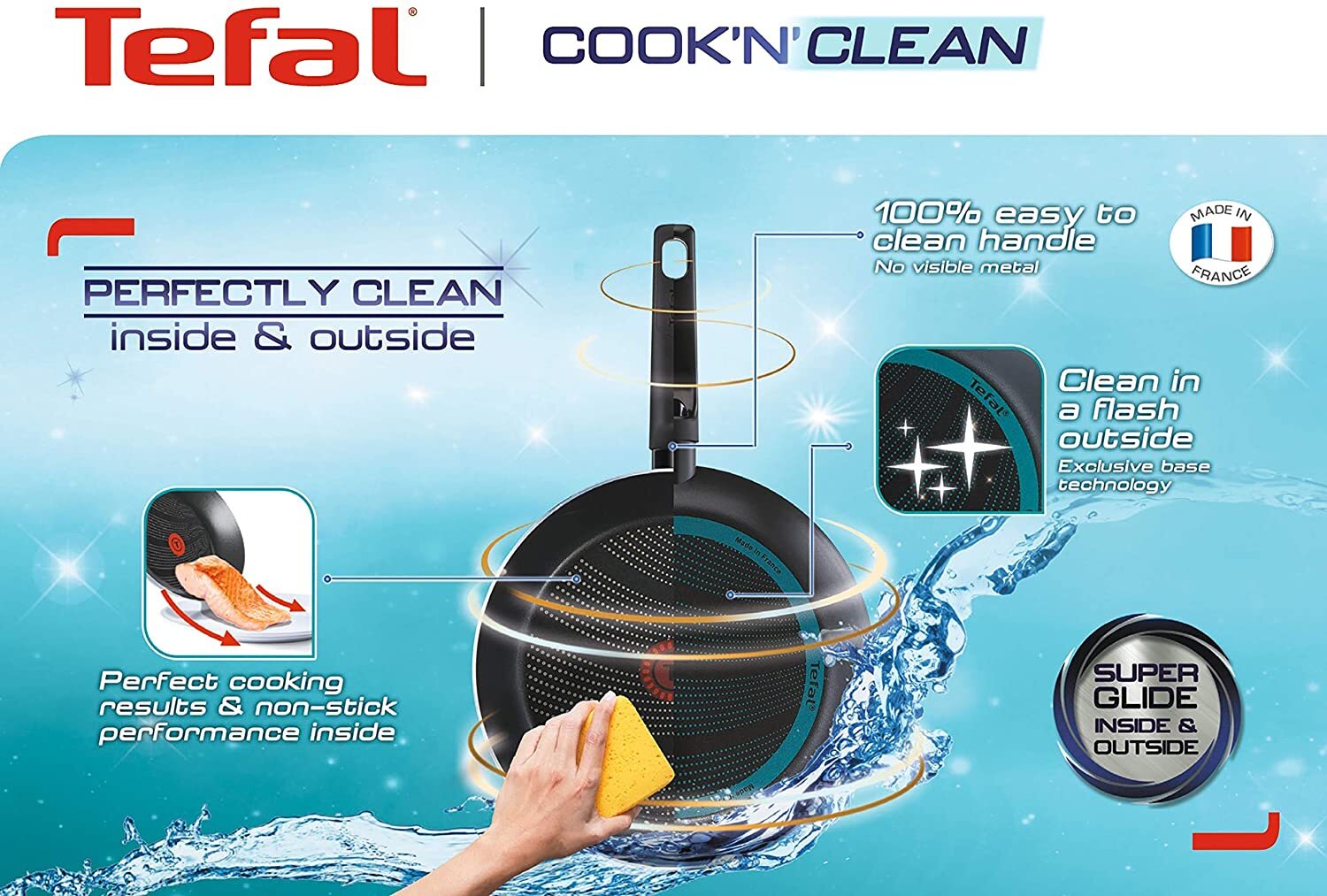 Tefal B29906 Cook 'N' Clean Bratpfanne, mit sicherer Antihaftversiegelung, PFOA-frei, inklusive Thermo-Spot Temperaturanzeiger,