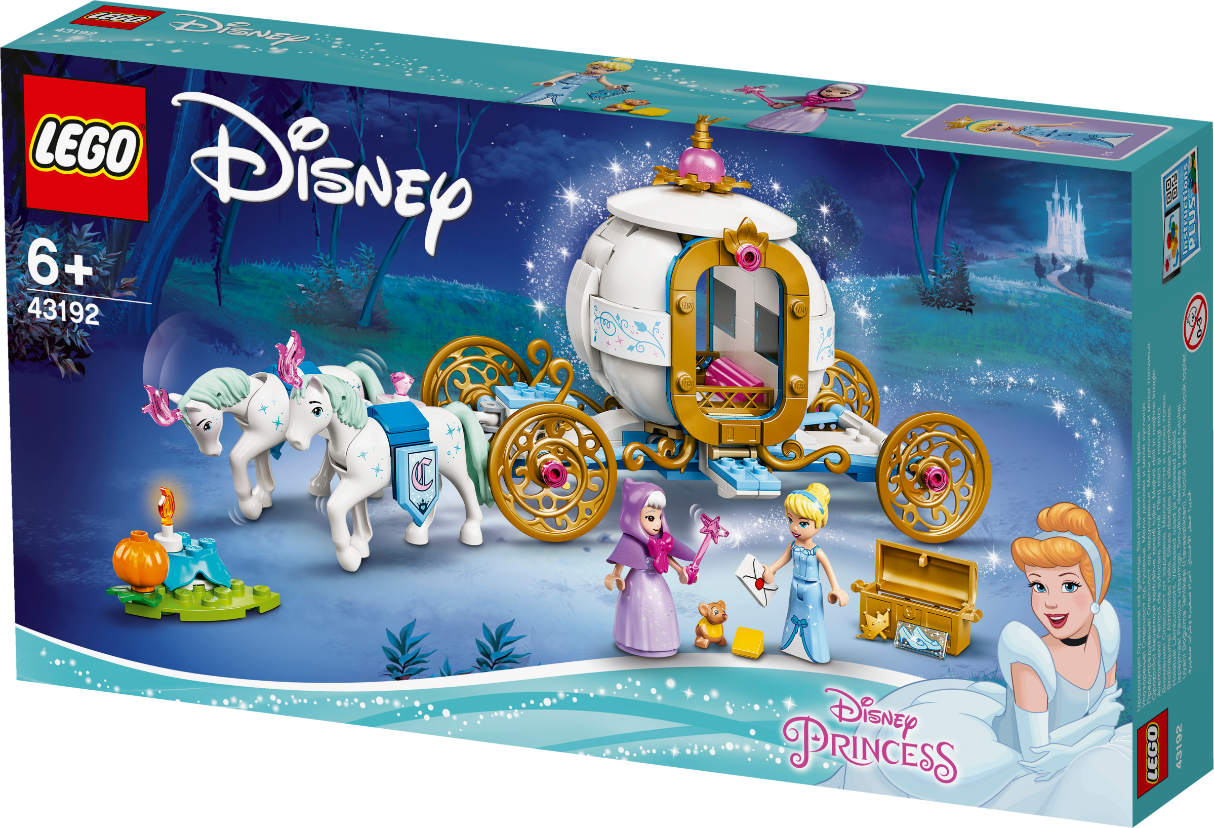 LEGO 43192 Disney Princess Cinderellas königliche Kutsche Pferde Spielzeug