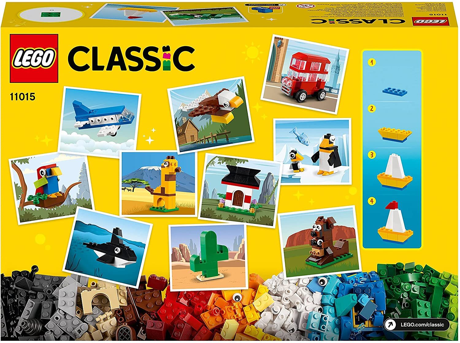 LEGO® 11015 Classic Einmal um die Welt Steine, Spielzeug für Kleinkinder ab 4 Jahre mit Bausteinen und bau baren Tieren