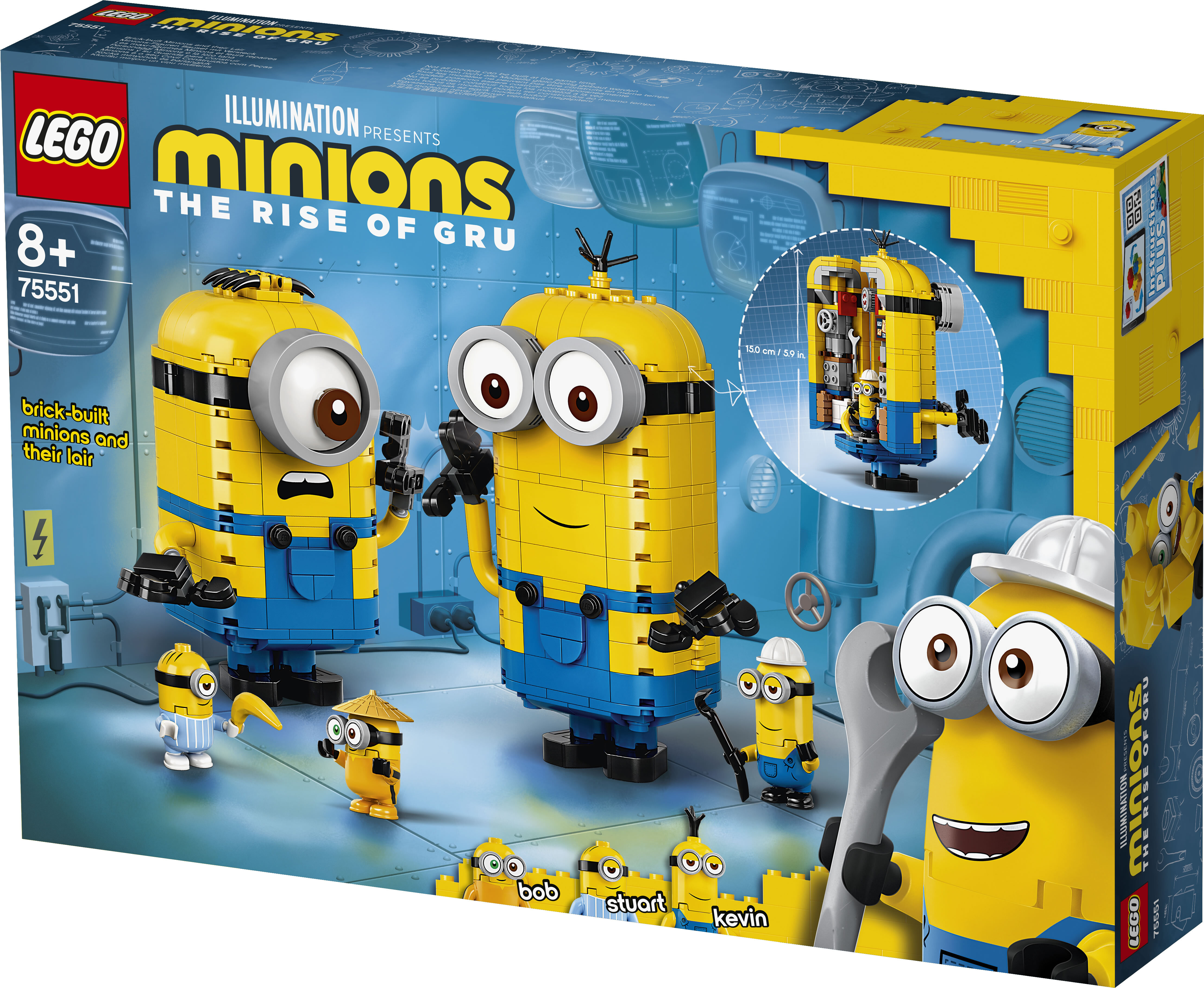 Lego 75551 Minions Minions-Figuren Bauset mit Versteck, Spielzeug für Kinder ab 8 Jahre mit Figuren: Stuart, Kevin & Bob