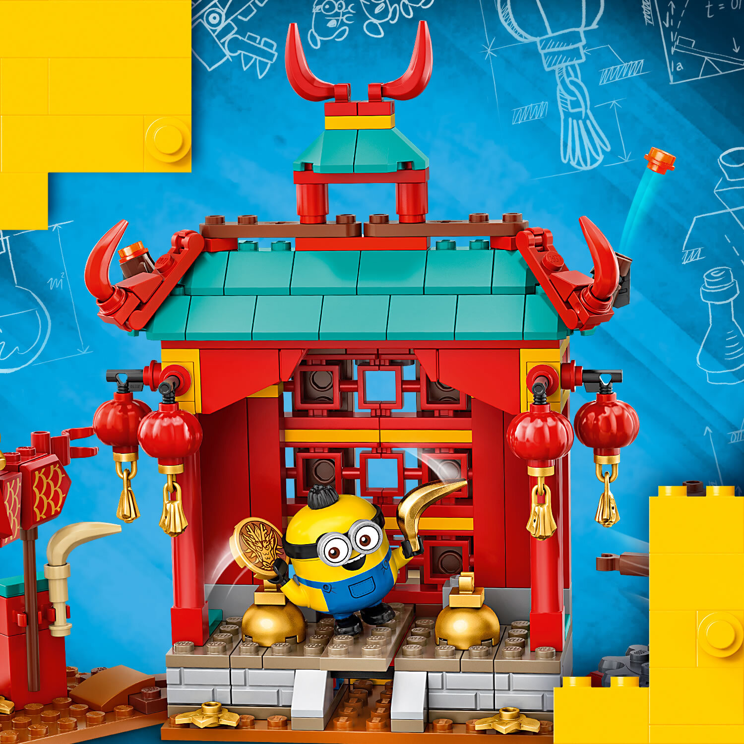 LEGO 75550 Minions Kung Fu Tempel, Spielzeug für Kinder ab 6 Jahre mit Figuren: Otto, Kevin und Stuart