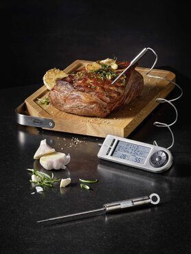 RÖSLE Barbecue-Kerntemperaturmesser, Hochwertiges Thermometer zur Bestimmung der idealen Fleischkerntemperatur auf dem Grill ode
