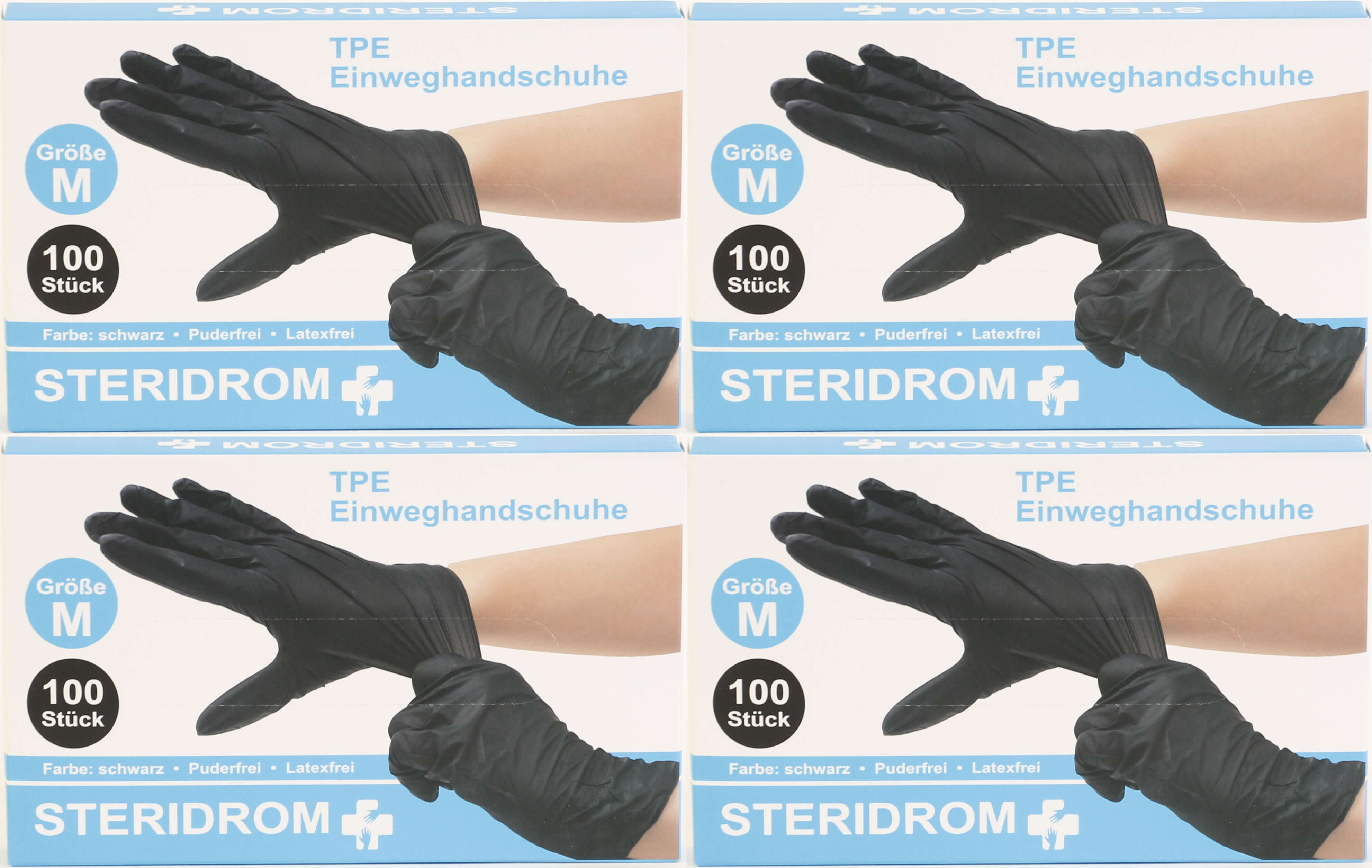 Einmalhandschuhe 100er-Box schwarz TPE Einweghandschuhe