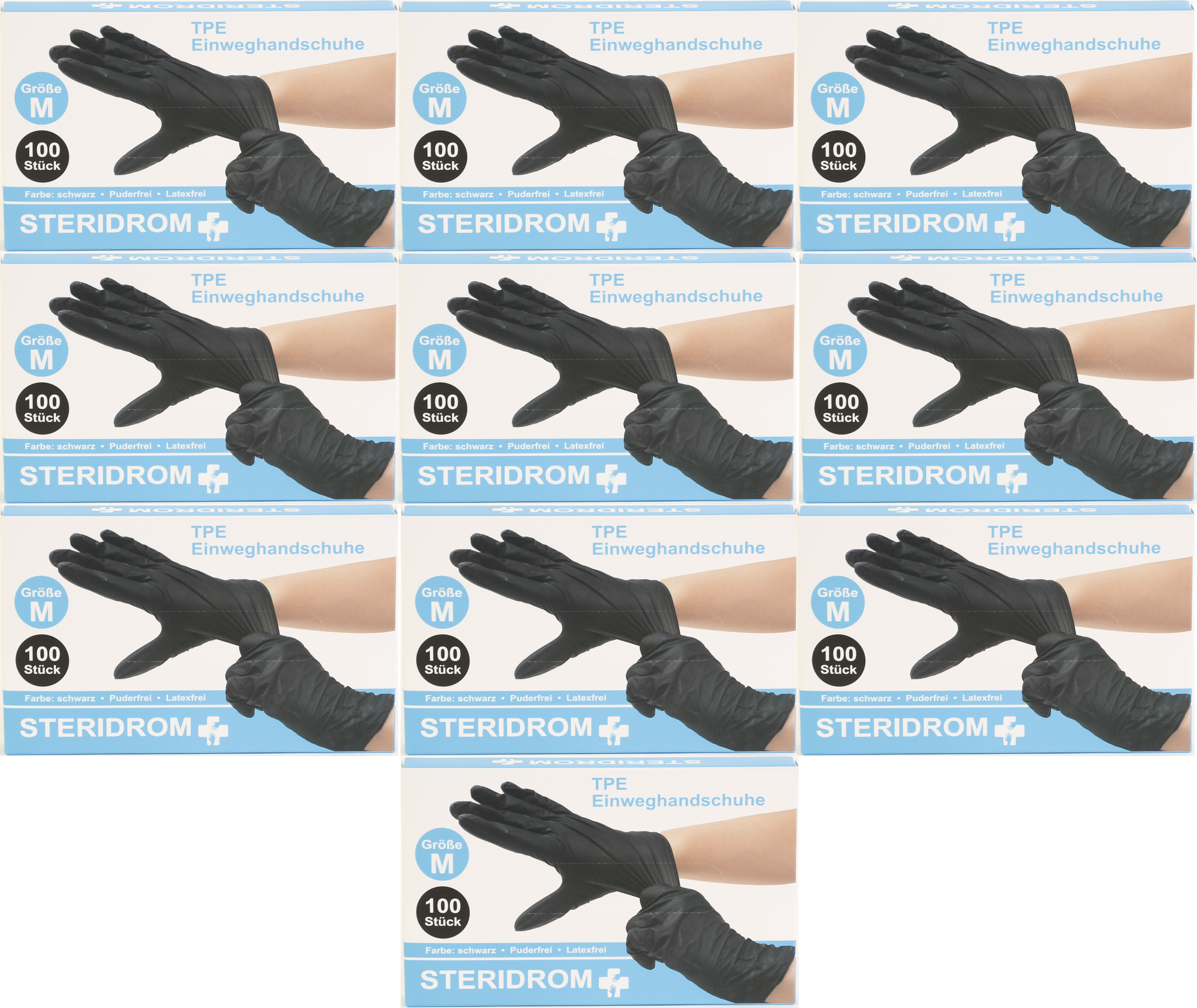 Einmalhandschuhe 100er-Box schwarz TPE Einweghandschuhe