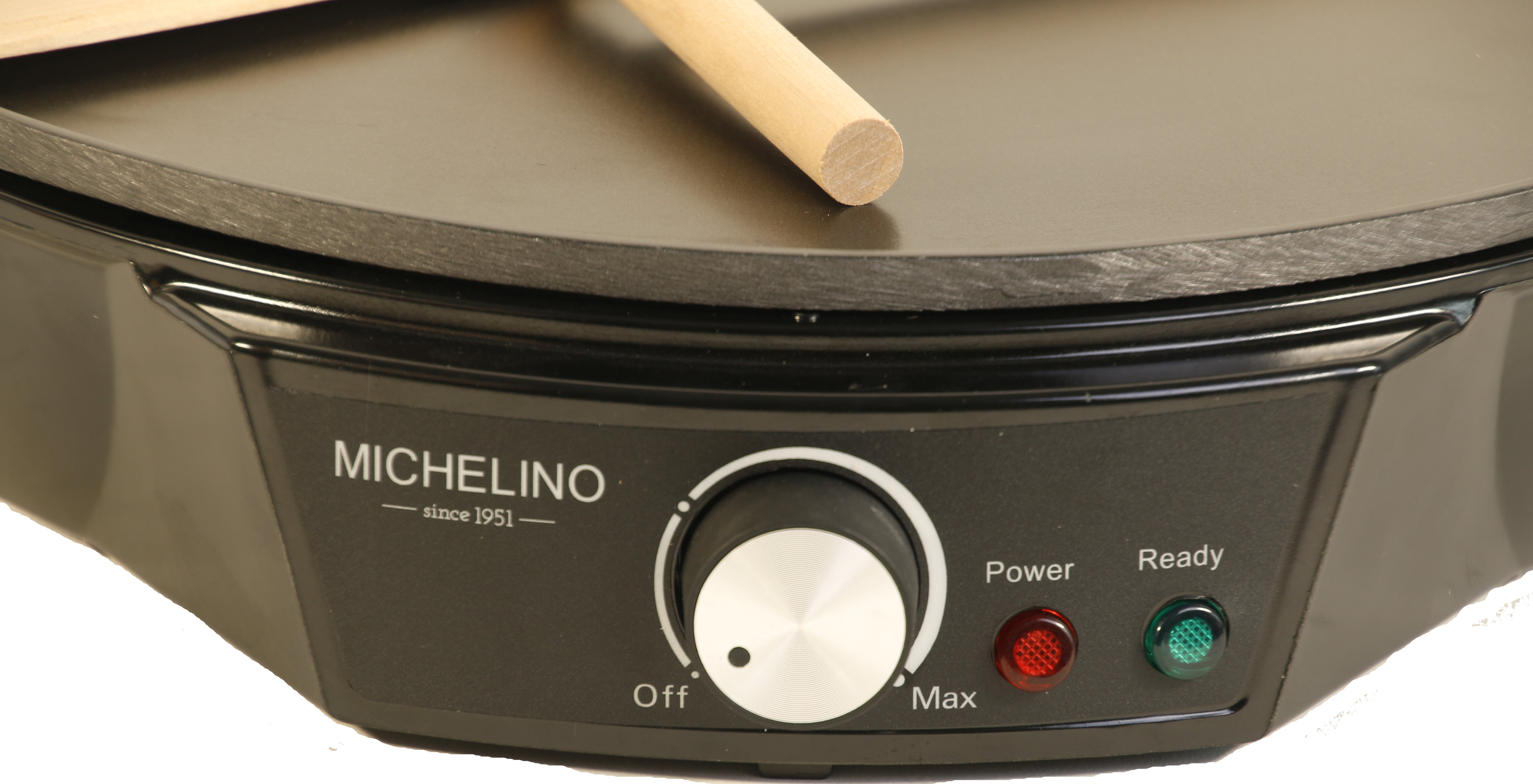 Michelino Crêpes Maker Fiesta Ø30cm, antihaftbeschichtete Platte, inkl. Teigverteiler & Crêpes-Wender, 1200 Watt, Crepesmaker sc