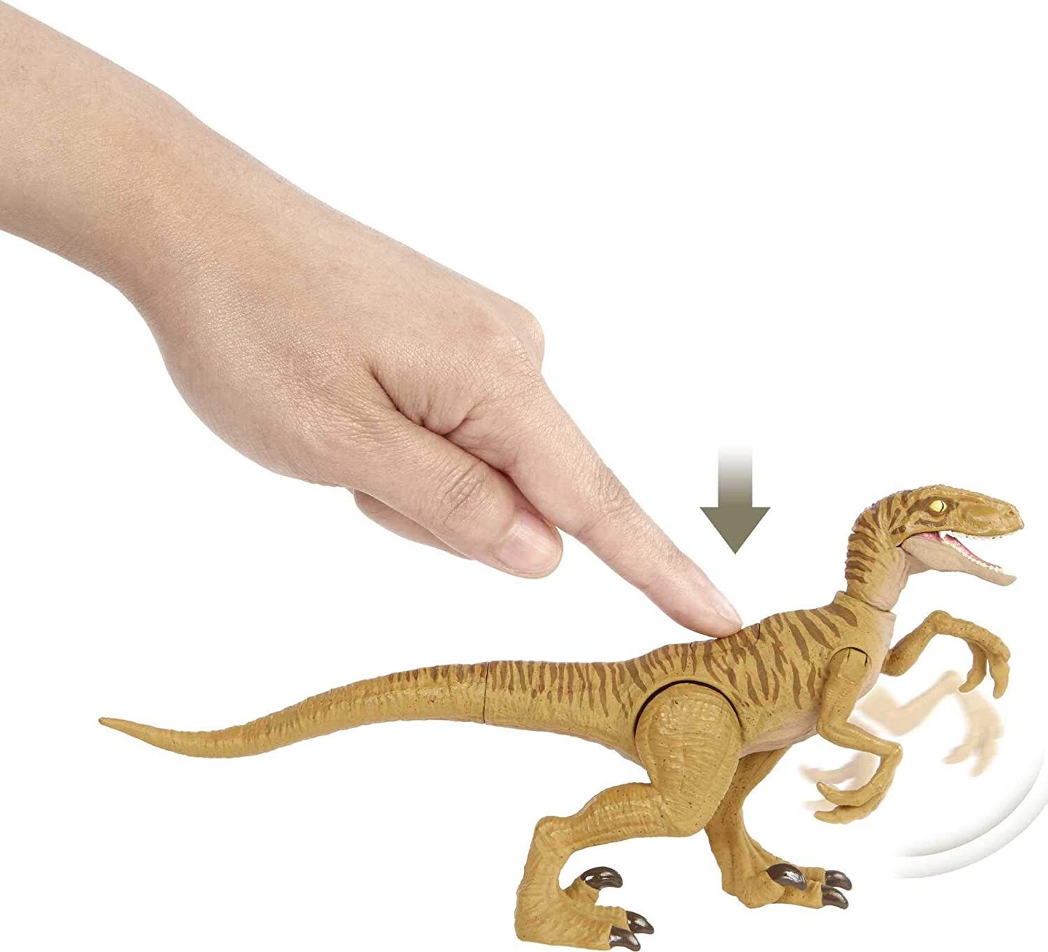 Jurassic World HBX32 - Velociraptor Krallenattacke Dinosaurier-Actionfigur, bewegliche Arme und Beine