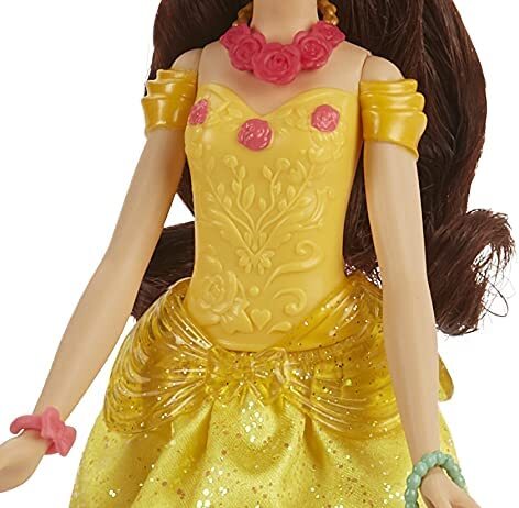 Disney Prinzessin Überraschungsstyles Belle Modepuppe mit 10 Modeaccessoires