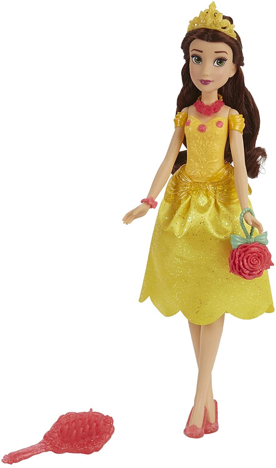 Disney Prinzessin Überraschungsstyles Belle Modepuppe mit 10 Modeaccessoires