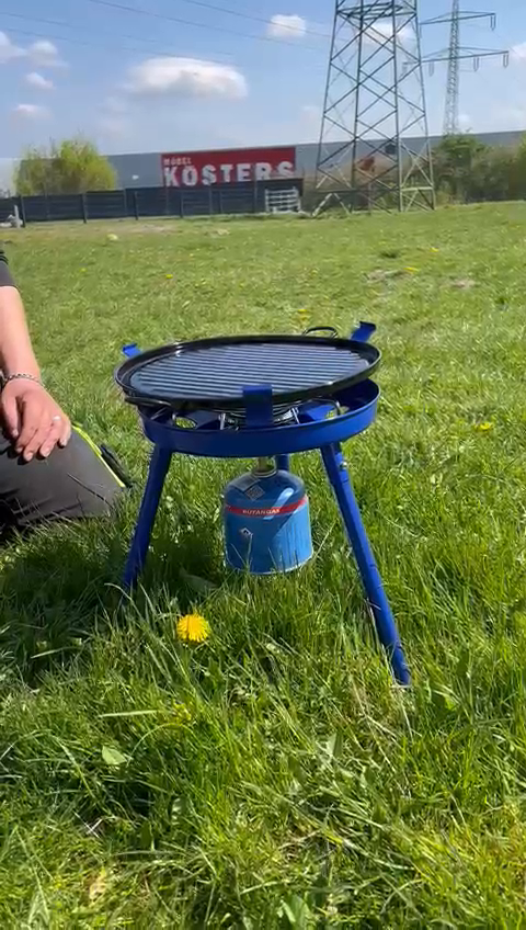 Camping Gasgrill 3in1 - kompatibel mit Schraubventilkartuschen