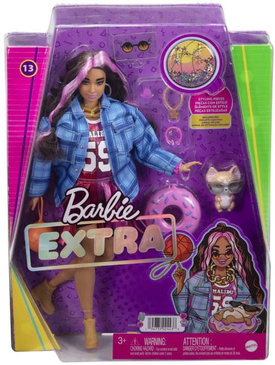 Barbie Extra - Puppe im Basketball Trikog Kleid mit extra langem Haar! (HDJ46)