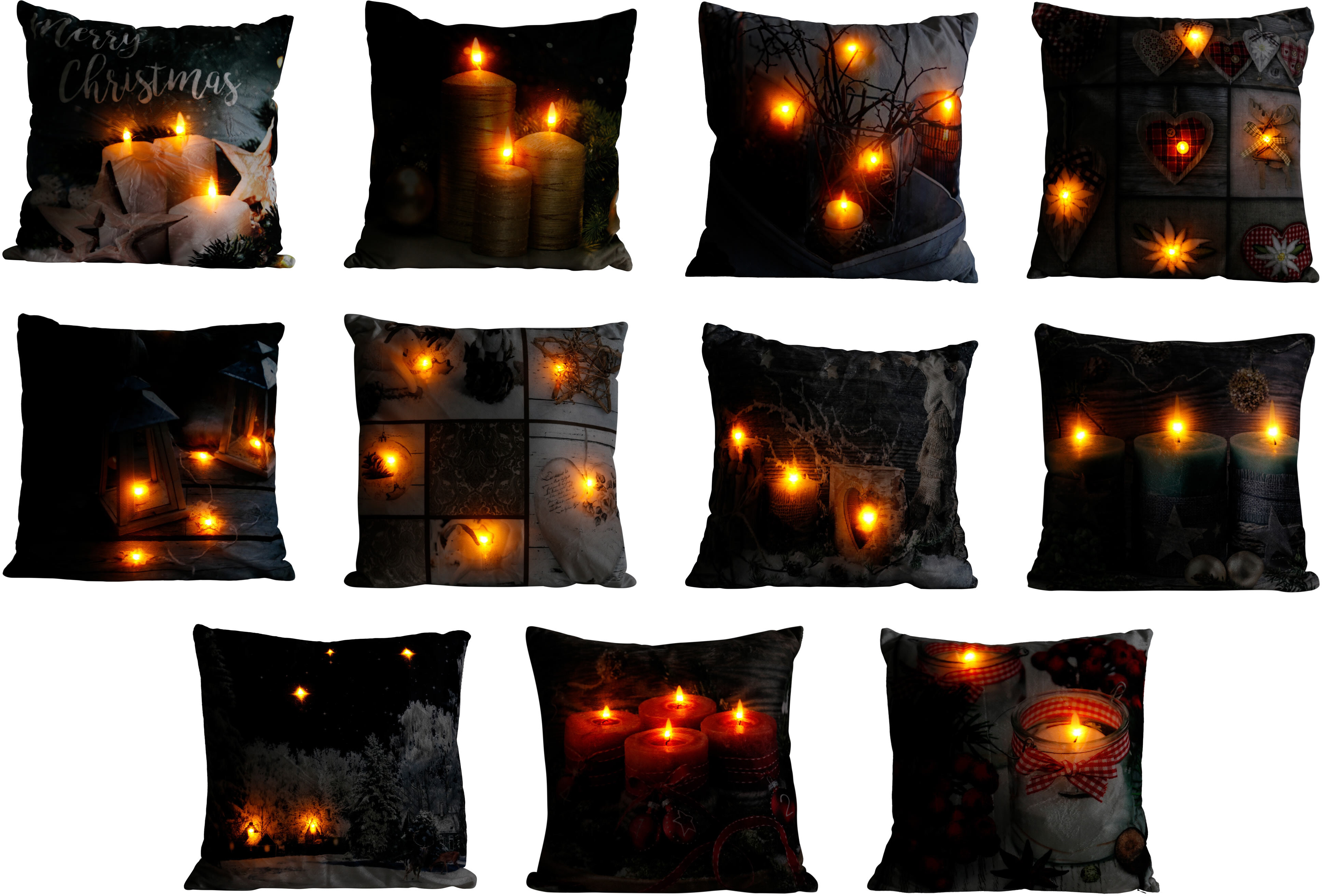 Style Dekokissen Weihnachten 40 X 40 cm MIT LED+Timer