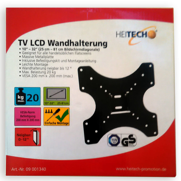 TV LCD Halterung für 10 bis 32 Zoll LCD Bildschirme in Schwarz Vesa