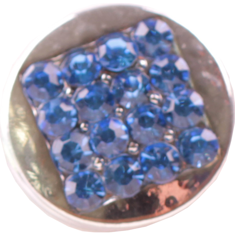 Chunk Beads aus Metall mit blauem Glassteinchen