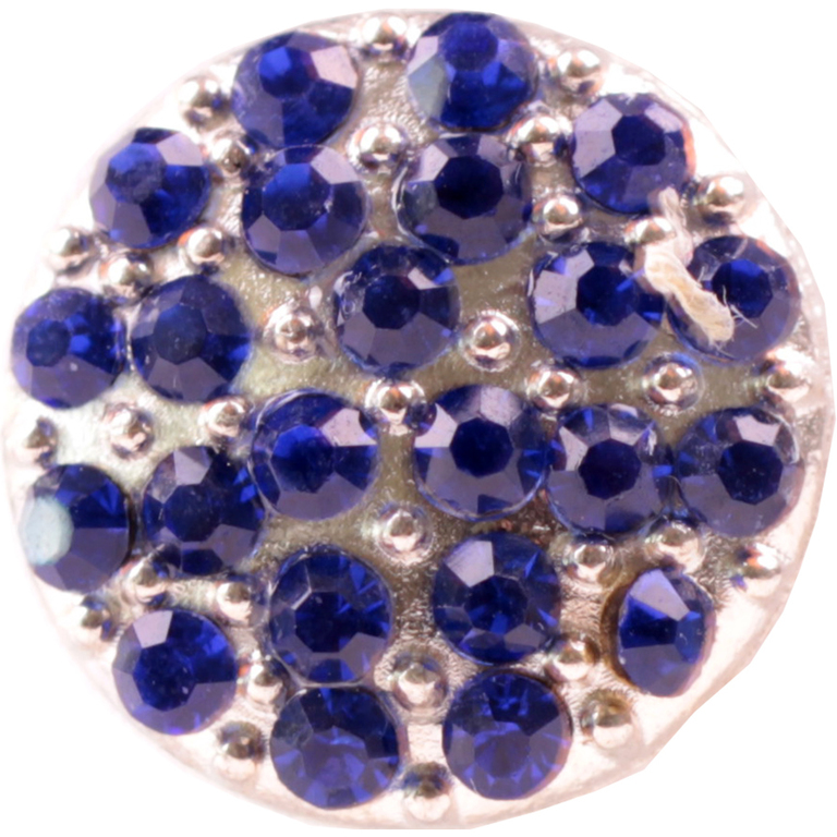 Chunk Beads in silber mit blauen Glassteinen