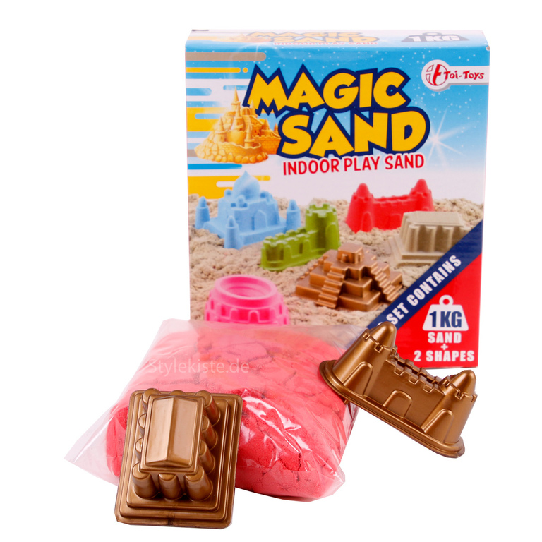 Magic Sand IndoorPlay Sand Kinetischen Sand rot 1000 gr & 2 Formen