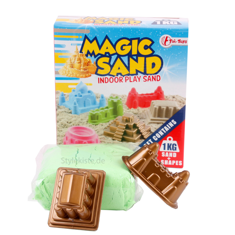 Magic Sand IndoorPlay Sand Kinetischen Sand grün 1000 gr & 2 Formen