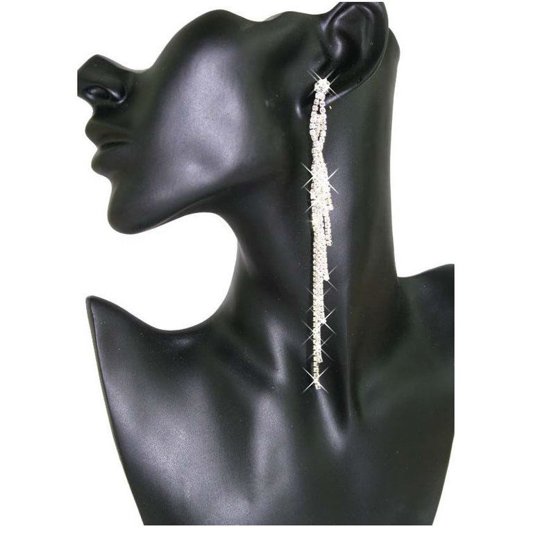 Strass Ohrringe in Silber bestückt mit Schmuckbrillianten