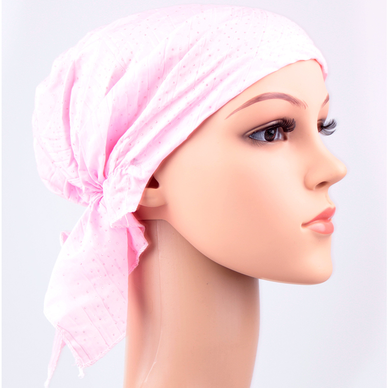 Bandana mit Gummi und kleinen Strasssteinen in rosa