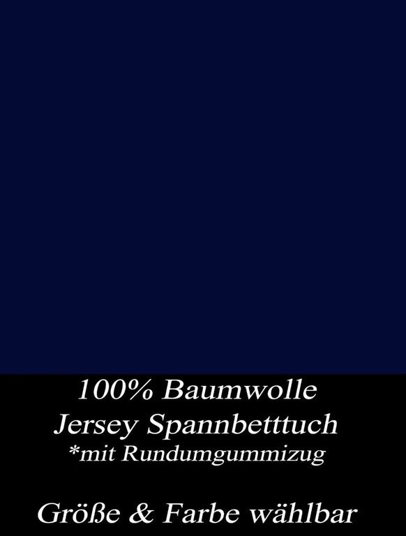 Linen & Home  Jersey Spannbettlaken 200 X 220 cm dunkelblau Spannbetttücher Wasserbetten& Boxspringbetten