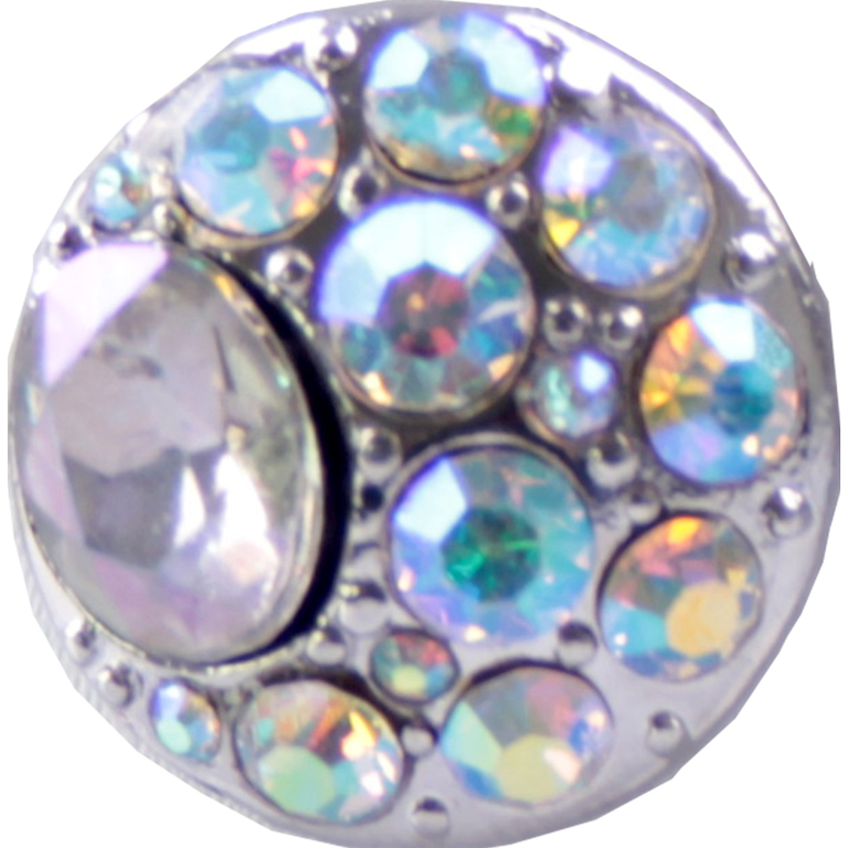 Chunk Beads in silber mit klaren Glassteinen
