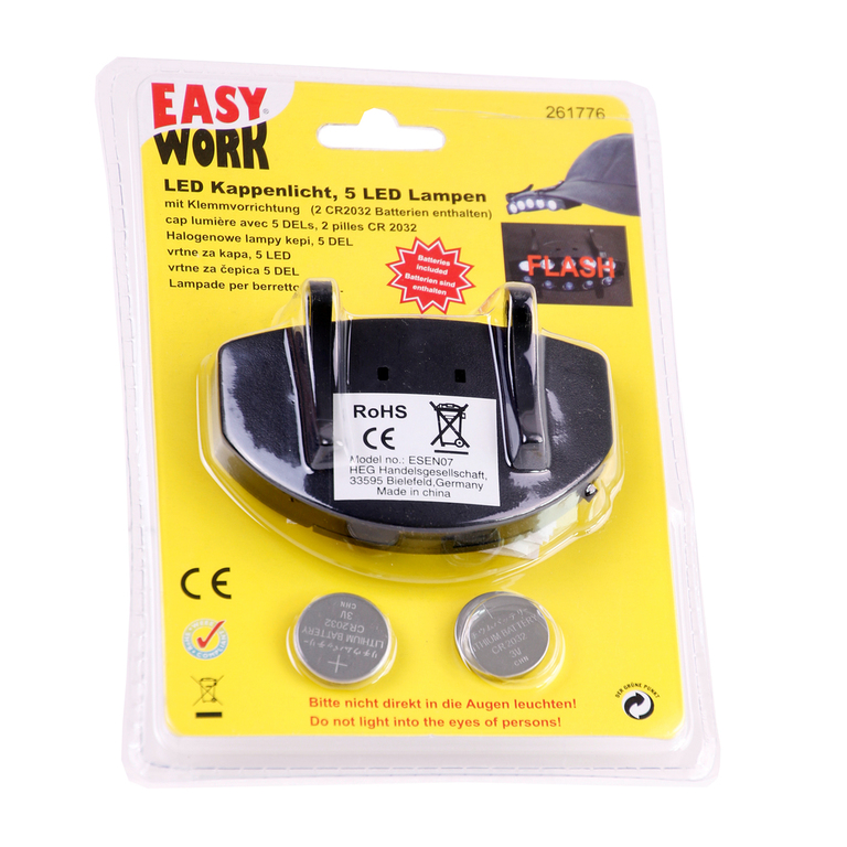 LED Kappenlicht Easy Work 5 Led Lampen mit Klemmvorrichtung für Schirmütze/ Basecaps