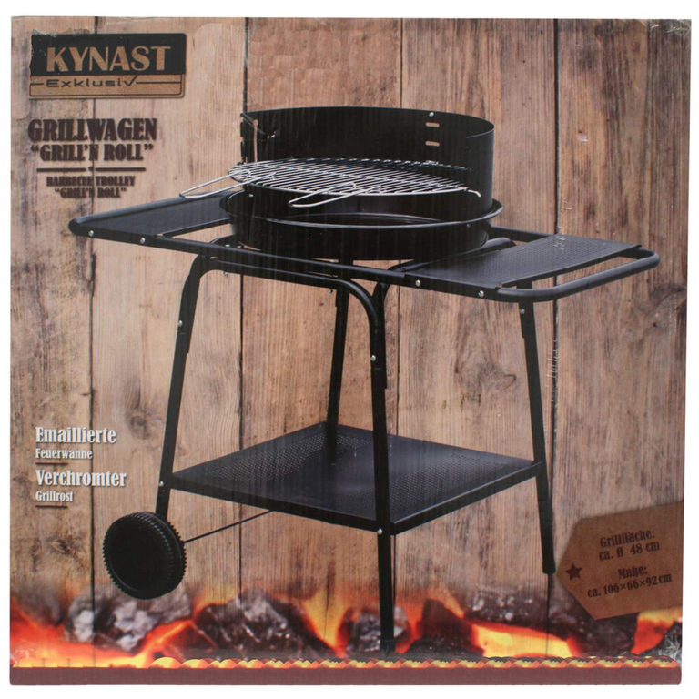 Grillwagen Grill Rock n Roll mit Ablagen Grillfläche 48 cm