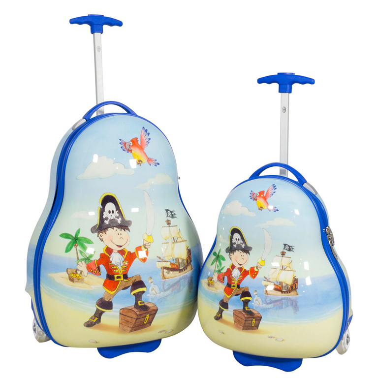 Kinder Kofferset 2tlg Motiv Pirat - Kinder Reiseset Blau