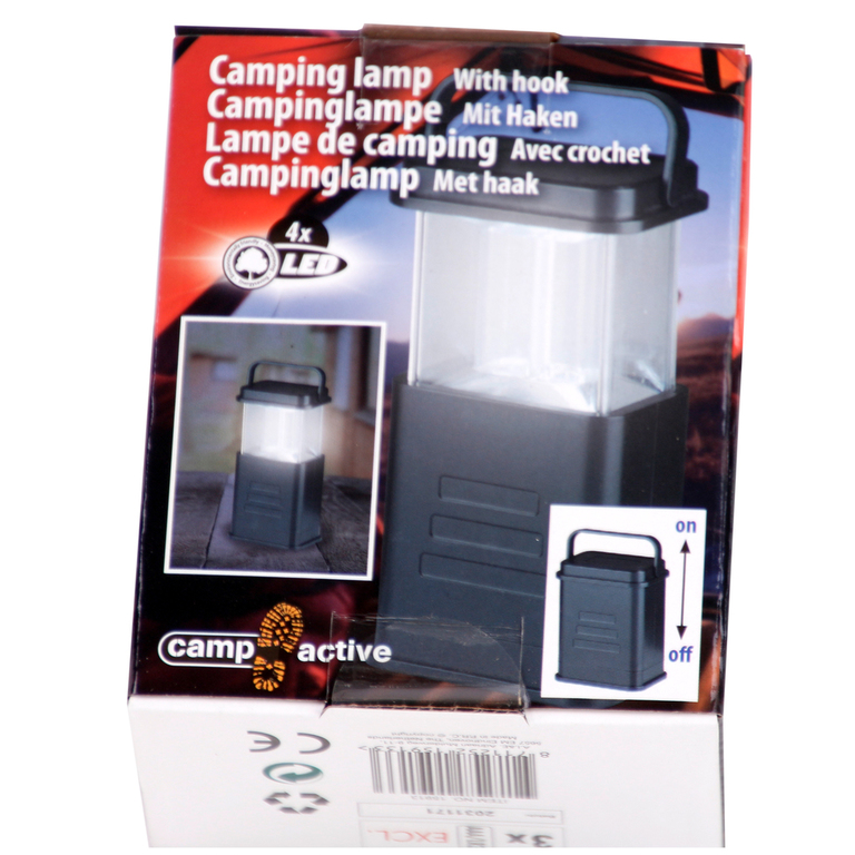Campinglaterne mit Griff - 4 LED für Batteriebetrieb