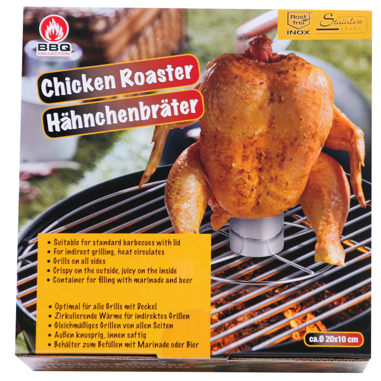 BBQ Collection 56349 Hähnchenbräter Geflügelhalter Chicken Griller, edelstahl, 20 x 20 x 10 cm