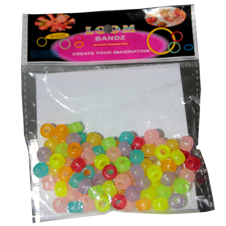 Pastellfarbige Loom Bands in Form von Perlen