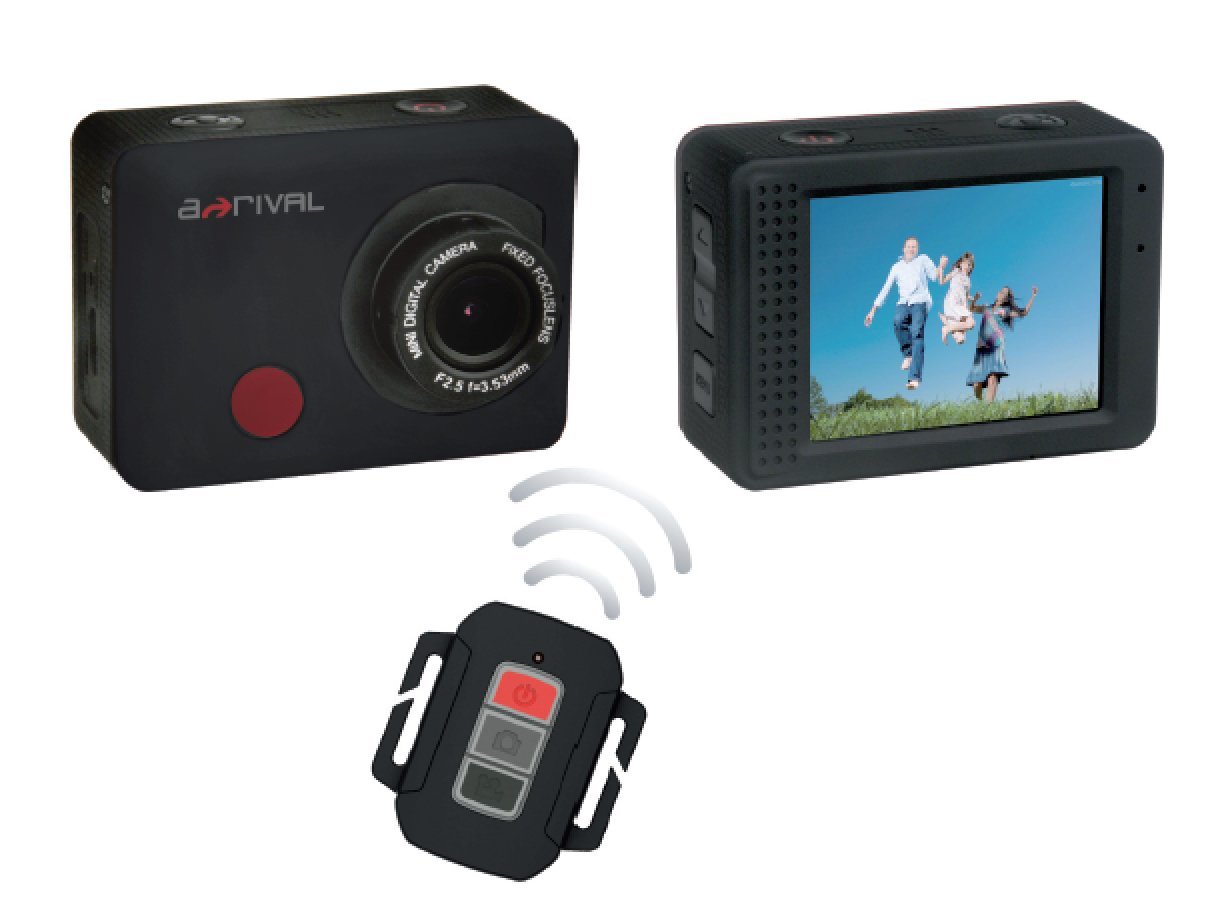 a-rival Action Cam 'aQtion Cam RC' AQN6R - Full HD Kamera mit Fernbedienung, 5 Megapixel, 2 Zoll TFT, USB 2.0, Mikrofon, wasserd