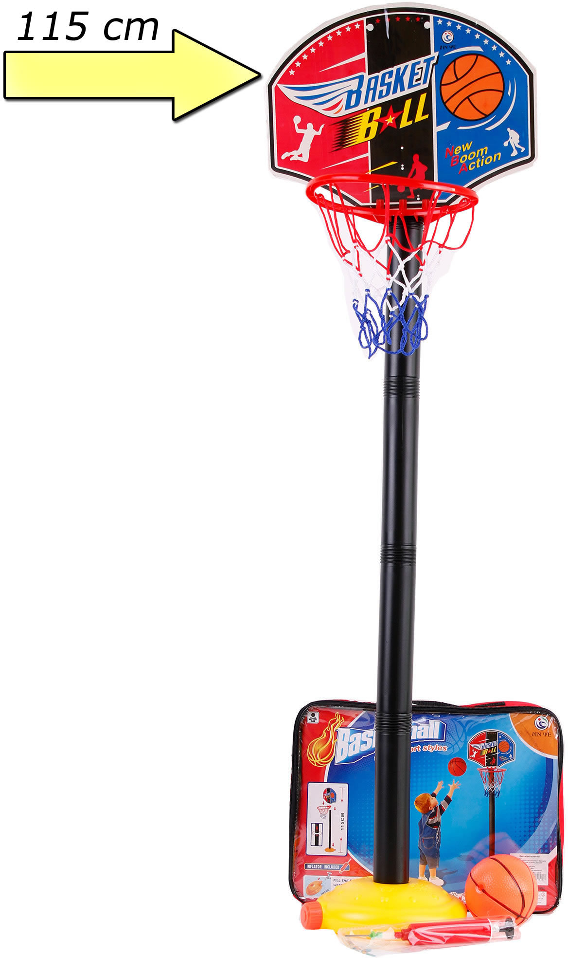 Kinder Mini Basketballkorb mit ständer Basketballständer Basketballnetz ink. Ball und Pumpe